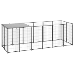 Gabbia per Cani Nera 330x110x110 cm in Acciaio