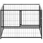 Gabbia per Cani Nera 100x100x70 cm in Acciaio