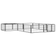 Box Cani 12 Pannelli Nero 100x50 cm Acciaio Verniciato Polvere