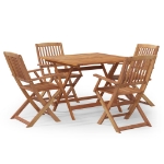 Set da Pranzo per Giardino 5 pz in Legno Massello di Acacia