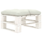 Set Salotto da Giardino su Pallet 6 pz e Cuscini Beige in Legno