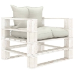 Set Salotto da Giardino Pallet 5 pz con Cuscini Beige in Legno