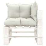 Set Salotto da Giardino su Pallet 8 pz e Cuscini Beige in Legno