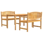 Set da Pranzo per Giardino 3 pz in Legno Massello di Teak