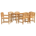 Set da Pranzo da Giardino 7 pz in Legno Massello di Teak