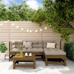 Set Salotto da Giardino 5 pz Miele in Legno Massello di Pino