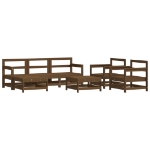 Set Salotto da Giardino 7 pz Miele in Legno Massello di Pino