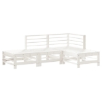Set Salotto da Giardino 4 pz Bianco in Legno Massello di Pino