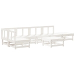 Set Salotto da Giardino 7 pz Bianco in Legno Massello di Pino
