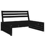 Set Salotto da Giardino 4 pz Nero in Legno Massello di Pino