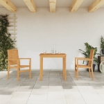 Set da Pranzo per Giardino 3 pz in Legno Massello di Teak