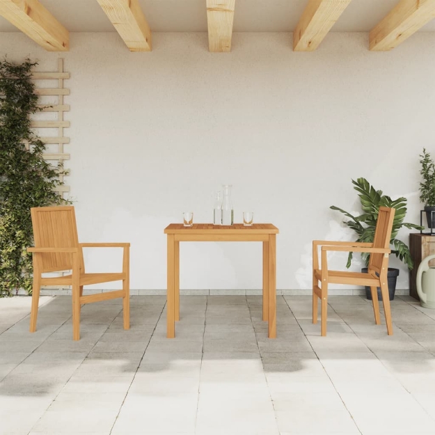 Set da Pranzo per Giardino 3 pz in Legno Massello di Teak