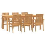 Set da Pranzo da Giardino 7 pz in Legno Massello di Teak