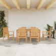 Set da Pranzo da Giardino 7 pz in Legno Massello di Teak