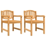 Set da Pranzo per Giardino 3 pz in Legno Massello di Teak