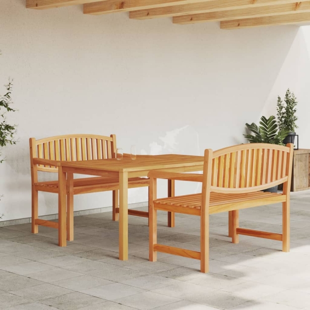 Set da Pranzo per Giardino 3 pz in Legno Massello di Teak