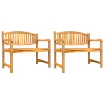 Set da Pranzo per Giardino 3 pz in Legno Massello di Teak