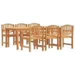 Set da Pranzo da Giardino 7 pz in Legno Massello di Teak