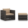 Set Salotto da Giardino 2pz con Cuscini Legno Impregnato Grigio