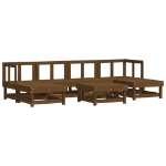 Set Salotto da Giardino 7 pz Miele in Legno Massello di Pino