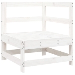 Set Salotto da Giardino 7 pz Bianco in Legno Massello di Pino