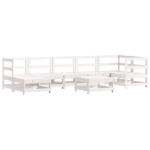 Set Salotto da Giardino 8 pz in Legno Massello di Pino Bianco