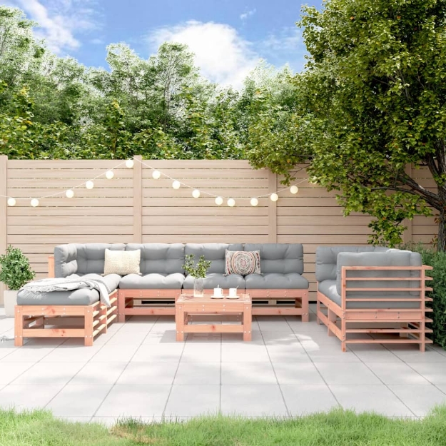 Set Salotto da Giardino 9 pz in Legno Massello di Douglas