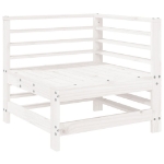 Set Salotto da Giardino 9 pz Bianco in Legno Massello di Pino