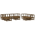 Set Salotto da Giardino 11 pz in Legno Massello di Pino Miele