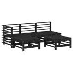 Set Salotto da Giardino 5 pz Nero in Legno Massello di Pino