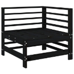 Set Salotto da Giardino 5 pz Nero in Legno Massello di Pino