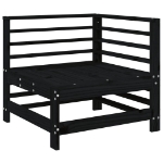 Set Salotto da Giardino 8 pz in Legno Massello di Pino Nero