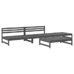 Set Salotto da Giardino 4 pz Grigio in Legno Massello di Pino