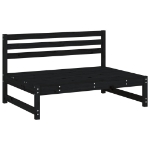 Set Salotto da Giardino 4 pz Nero in Legno Massello di Pino
