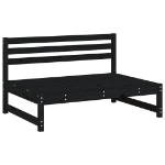 Set Salotto da Giardino 4 pz Nero in Legno Massello di Pino