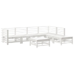 Set Salotto da Giardino 7 pz Bianco in Legno Massello di Pino