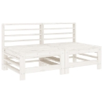 Set Salotto da Giardino 7 pz Bianco in Legno Massello di Pino