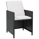 Set da Pranzo da Giardino 5 pz Polyrattan e Legno Acacia Nero