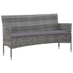 Set Divani da Giardino 5 pz con Cuscini in Polyrattan Grigio