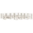 Set Salotto da Giardino 9 pz su Pallet in Legno Bianco
