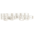 Set Salotto da Giardino 8 pz Pallet in Legno Bianco