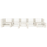 Set Salotto da Giardino 8 pz Pallet in Legno Bianco