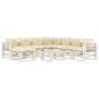 Set Salotto da Giardino Pallet 9 pz con Cuscini Crema in Legno