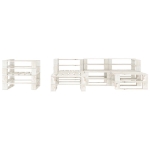 Set Salotto da Giardino 6 pz Pallet in Legno Bianco