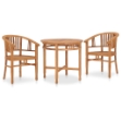 Set da Pranzo da Giardino 3 pz in Legno Massello di Teak