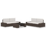 Set Divani da Giardino 5 pz in Polyrattan Marrone