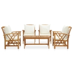 Set Divani da Giardino 5 pz con Cuscini in Massello di Acacia