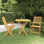 Set da Pranzo da Giardino 3 pz Pieghevole in Massello di Acacia