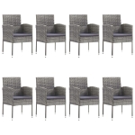 Set Mobili da Pranzo Giardino 9 pz Polyrattan Antracite Grigio