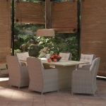 Set da Pranzo da Giardino 7 pz in Polyrattan Marrone